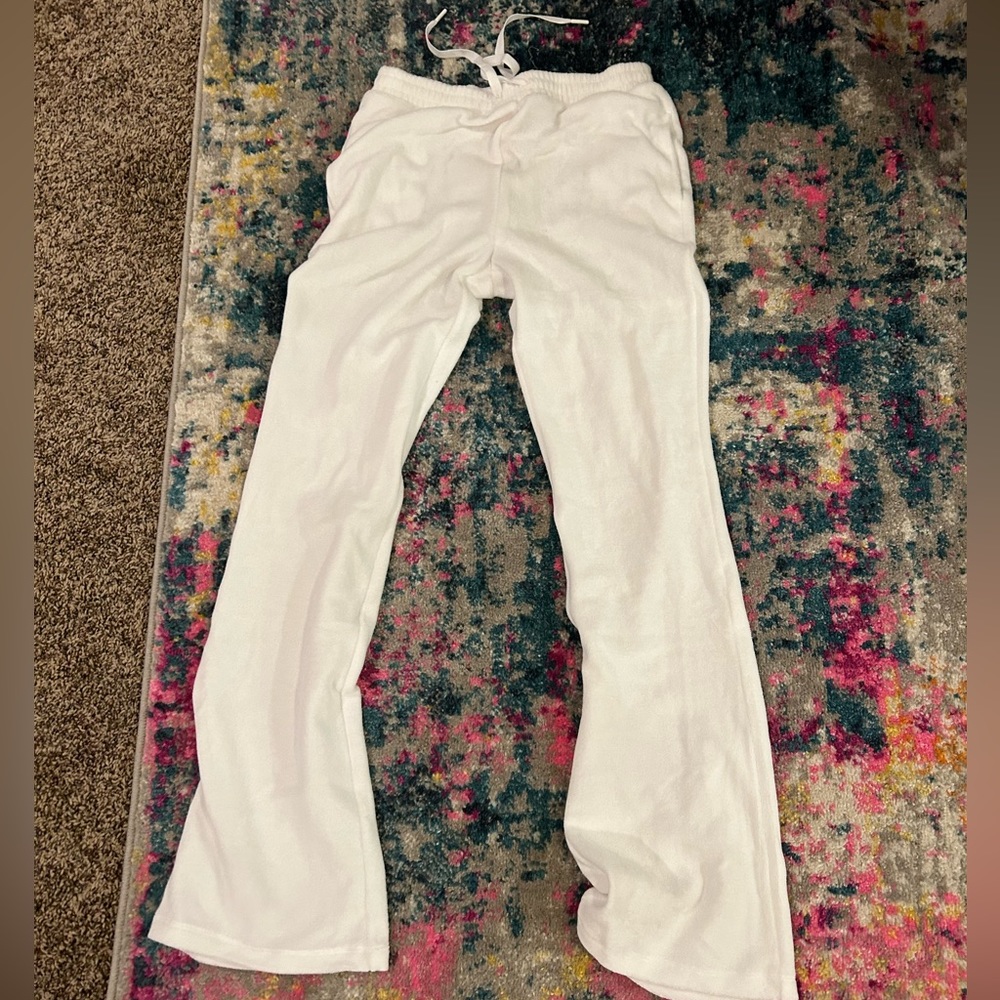PINK white flare sweatpants